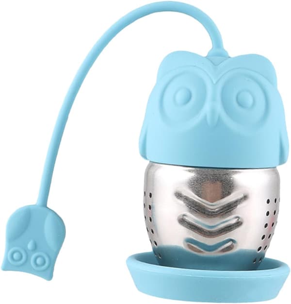 2 stk. rustfritt stål matkvalitets silikon blått håndtak gjenbrukbar te-infuser for løsbladbrygging