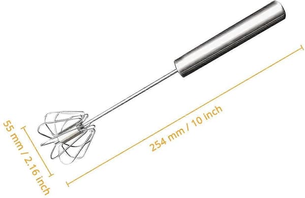 Håndskubber æggepisker, piskeris i rustfrit stål til hjemmet 10 inches Silver