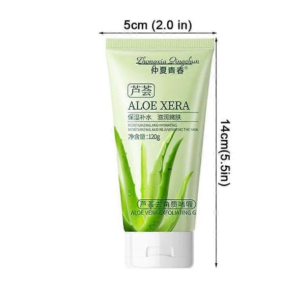 Aloe Vera Eksfolierende Gel 120g - Skånsom Fjernelse af Døde Hudceller