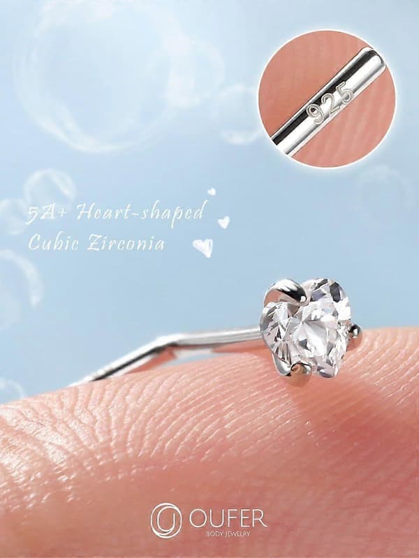 OUFER 925 Sterling Silver Nässtift, L-formade Näspiercingar, 20G Näsborre
