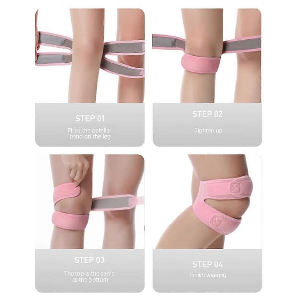 (Pink) Knee Brace with Patellar Tendon Support and Side Stabilizers - Decompression Strap for Pain Relief and Improved Knee Stability