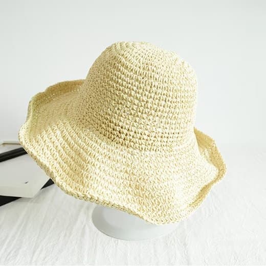 Sammenfoldelig stråhat til kvinder, sammenfoldelig bred stråhat - sommer & strand, dame solhat til sommeren 57-59 cm brown