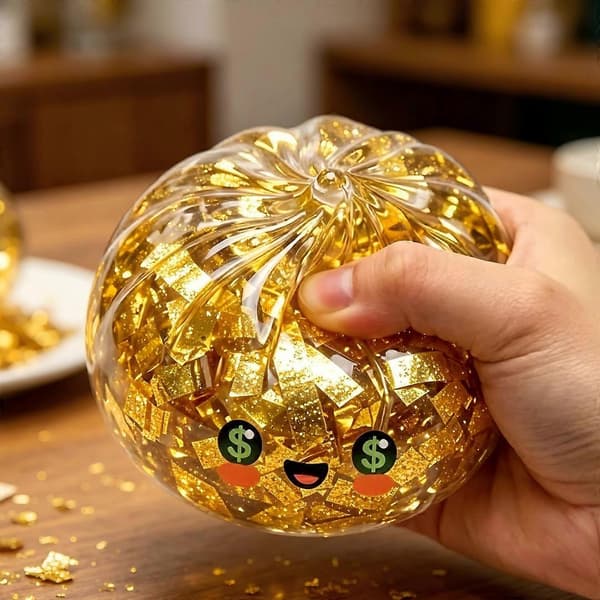 Glittrande gyllene dumpling simuleringskök leksaksset semesterpresent
