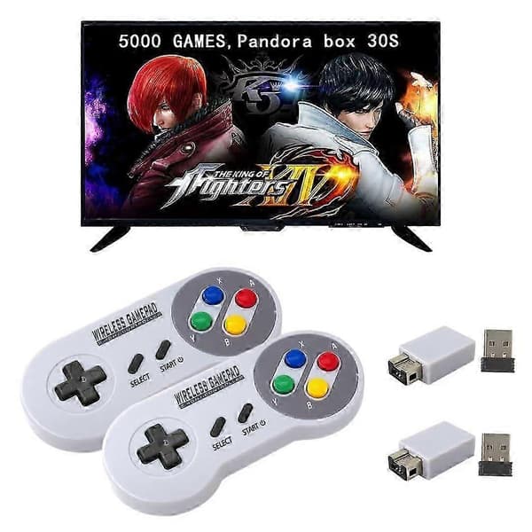 2-pakning trådløs kontroller for SNES med USB-mottaker, 100 timers batteri, støtte for PC Mac Raspberry Pi