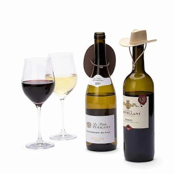 2-pack silikon cowboyhatt, rödvinskork, flaskproppar och sparare