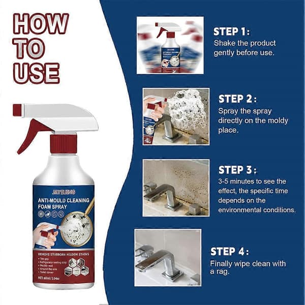 1-3 stk. Anti-mugg rengjøringsspray Effektiv muggfjerner Muggrenser 60ml 1pc