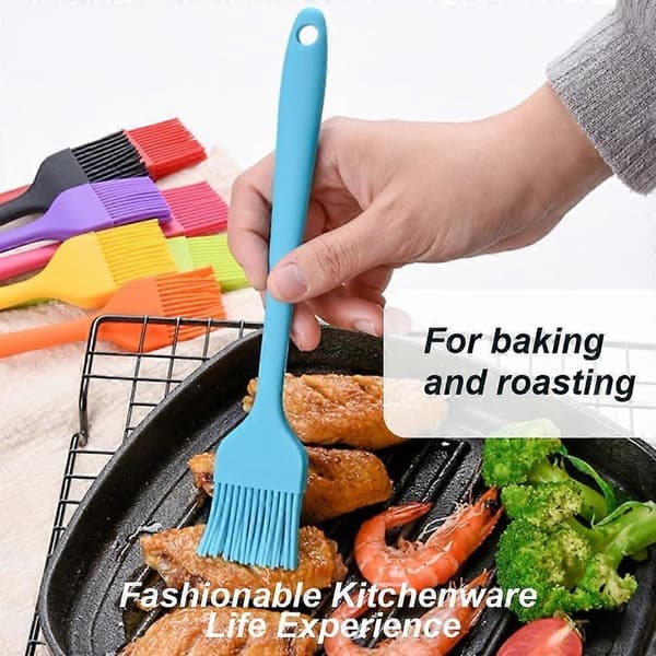 1 stk. silikon bake- og kokebørste - konditor- og grillbørste for grilling og baking, blå