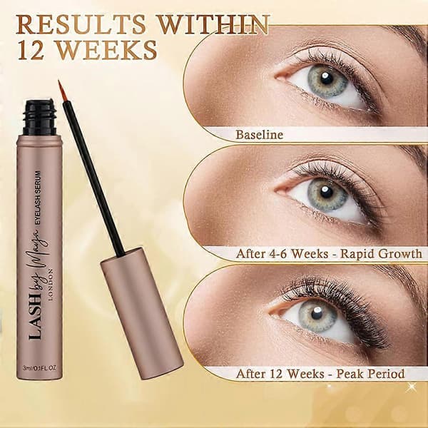 3 ml Eyelash Growth Essence - Makes Lashes Longer, Thicker, and Fuller, Improves Eyebrow Arch, Gentle and Effective, No Irritation