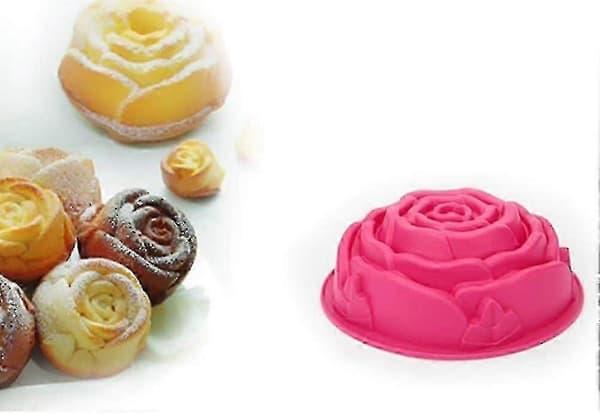 Tizzy Silikon Kakeform - 9\" - Rose Design - Rød