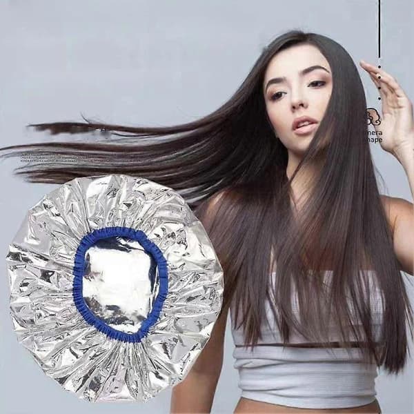 Självvärmande Hårmaskmössa Återanvändbar Termisk Behandling för Djupkonditionering 1pcs silver