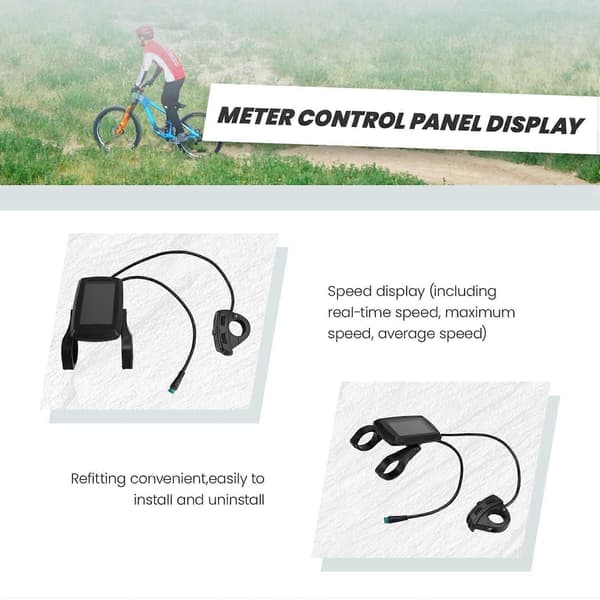 Ebike 80C LCD-måler Intelligent kontrollpanel Display Hastighetskontrollpanel E-sykkelinstrument Elektrisk sykkelkontroller