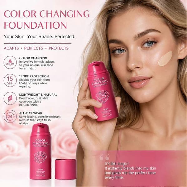 Fargeendrende SPF15 Foundation for Moden Hud - 30ml