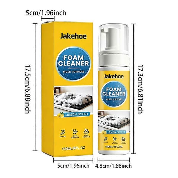 Multifunksjonell skumrens spray kraftig formel sitronduft Yellow 2pcs