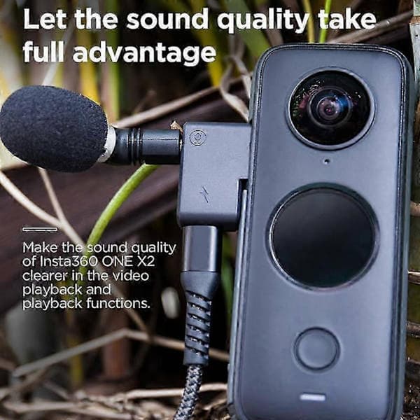 Insta-360 ONE X2 Dual Microphone Adapter with 3.5mm Input & USB-C Port for External Microphones