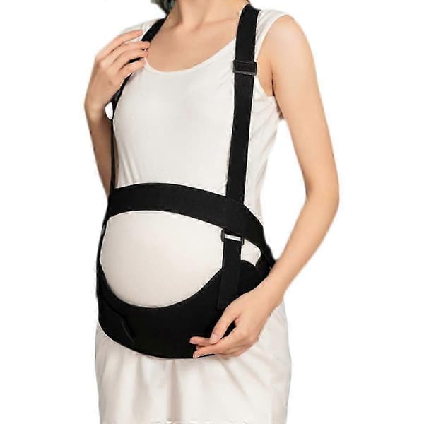 Mavebælter til gravide kvinder, barselsbælte, åndbar abdominal støtte Black 2XL