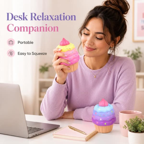 2 stk. fløde-squishy, sensoriske fidget-genstande til stresslindring, blødt tekstureret flødeformet design