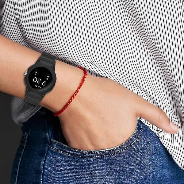 TPU-rem til Google Pixel Watch Armor-urrem med etui Gummiarmbånd passer til Google