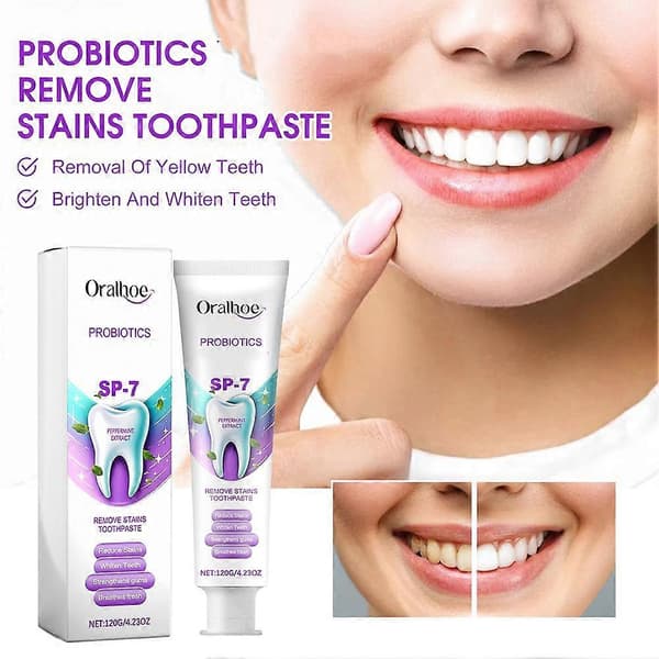 SP-7 Probiotika Whitening Fjern flekker tannkrem