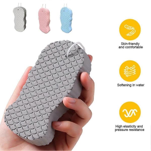Badesvamp - Eksfolierende Ergonomisk Grep Multifunksjonell - Dusjskrubb Grey