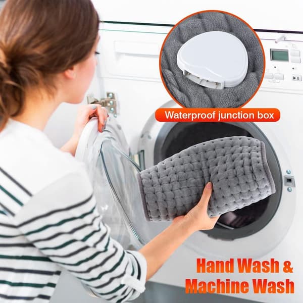 Electric Heating Pad, 30*40cm, Relieves Back, Neck, and Shoulder Pain. 10 Temperature Settings, 3 Timer Settings, Machine Washable.