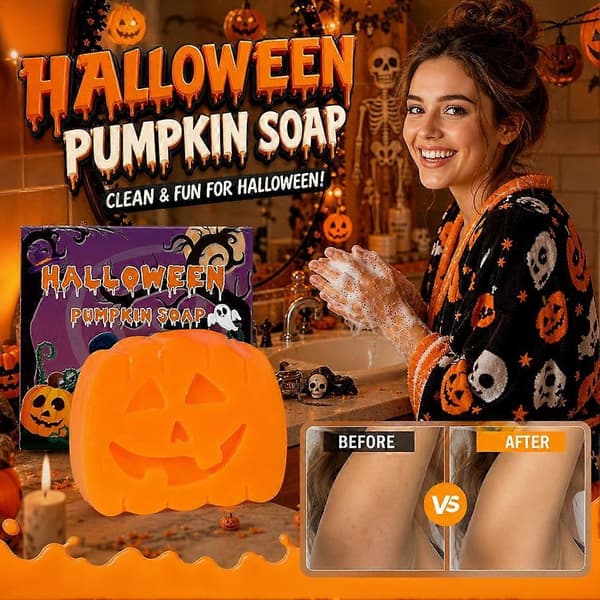 Halloween Pumpaformad Tvål - Festlig Jack-O-Lantern Design Mild Rengöring