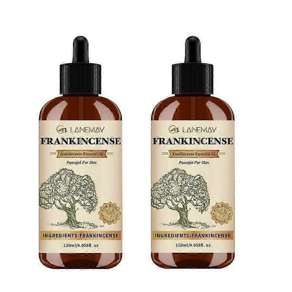 Frankincense eterisk olje - Ren og naturlig - Nærer huden Førsteklasses eterisk olje for diffuser og aromaterapi 2pcs