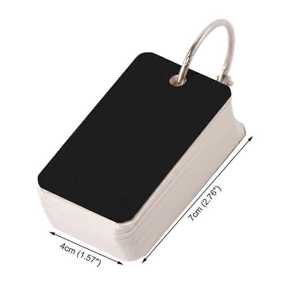 Tomme flashkort med ringer - 7x4cm studiekort for vokabularnotater B