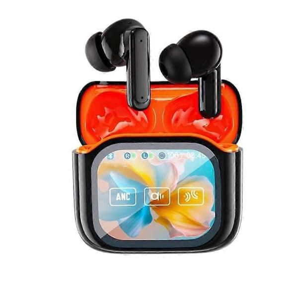 AI-språkoversettelsesørepropper, LCD-berøringsskjerm sanntidsoversetter Black Orange 1 set