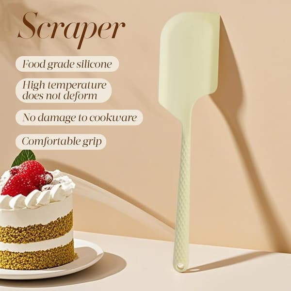 Non-stick slikkepott i silikon, beige
