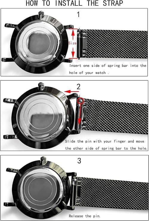 Klokke Mesh Armbånd Rustfritt Stål Hurtigutløser Herre Dame 22mm
