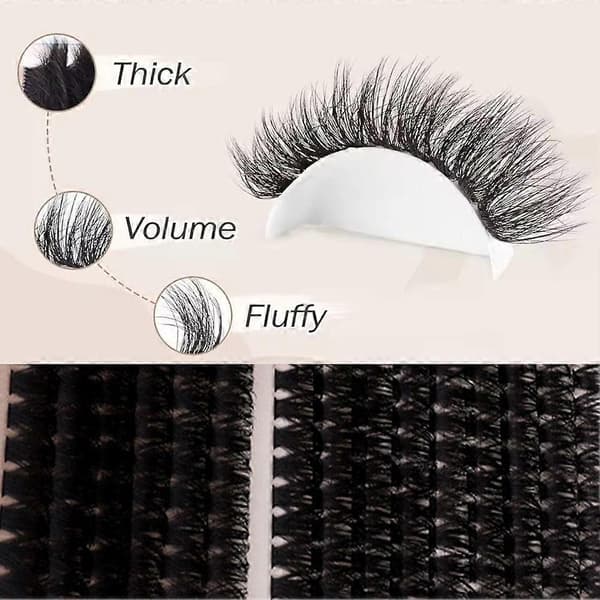 258-dele vippe-cluster sæt - Blandede længder Naturligt look til DIY-extensions