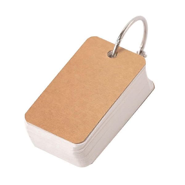 Tomme flashkort med ringer - 7x4cm studiekort for vokabularnotater B