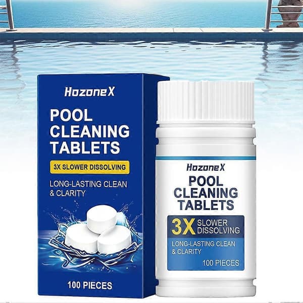 Poolrensetabletter 100 stk. Langsomt opløselige UV-stabiliserede til pools