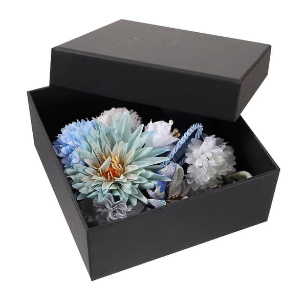 Bröllopshårkammar Blå Blomma Tofs Design Japansk Stil 2st