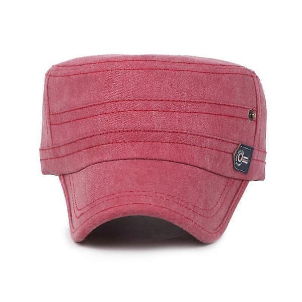 [NORTHWOOD] Solid Black Flat Top Cap til mænd kvinder Bone Military Hat Summer Sun Visor Dad Hat Gorras Trucker Cap red 56-60cm