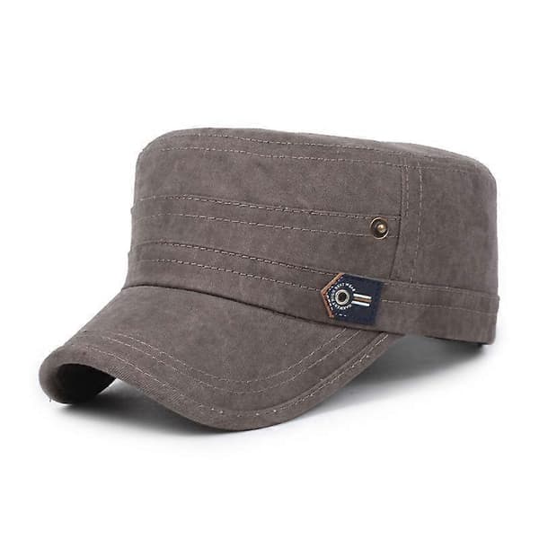 [NORTHWOOD] Solid Black Flat Top Cap til mænd kvinder Bone Military Hat Summer Sun Visor Dad Hat Gorras Trucker Cap coffee 56-60cm