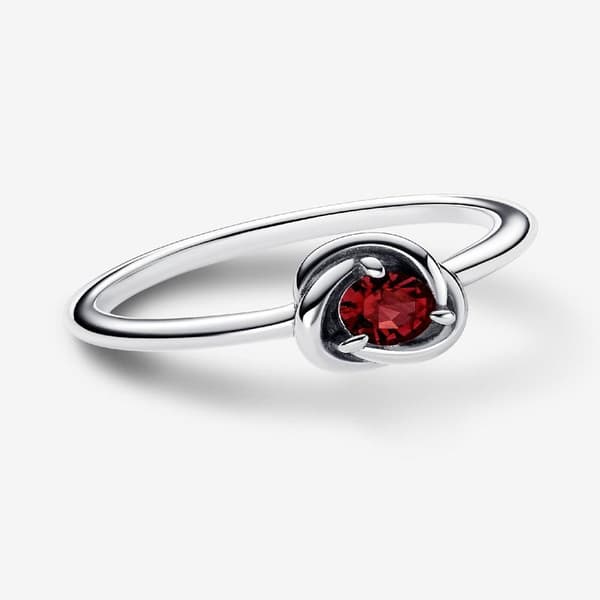 Pandora - Juli Fødselssten Evighedscirkel Ring - Sterlingsølv Circumference: 52mm
