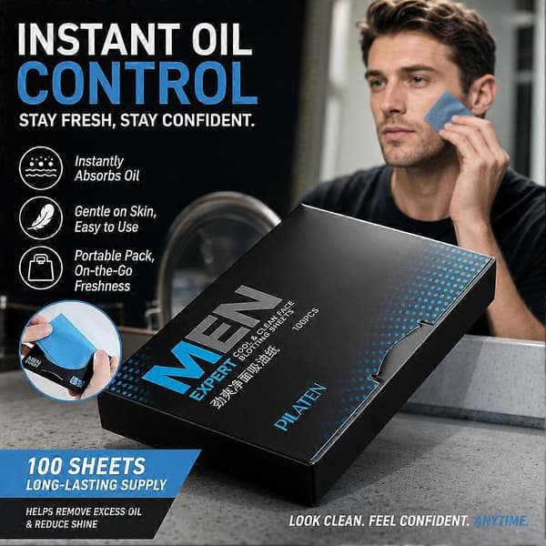 Men Expert Blotting Sheets - 0,01 mm ultratynne og absorberer kun olje bule 100pcs