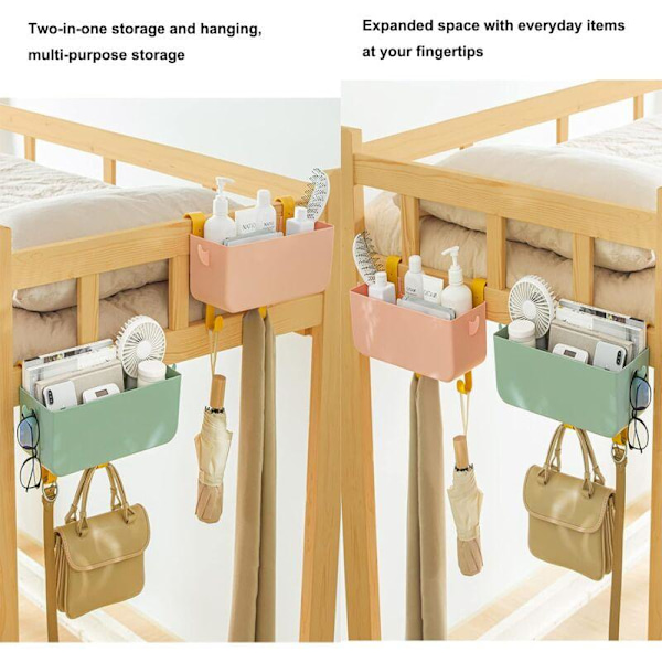 Bed Organizer Hanging Storage Bin as Bunk Bed Storage Accessory Multi-Pocket Rail for Dorm Bunk Bed Shelf