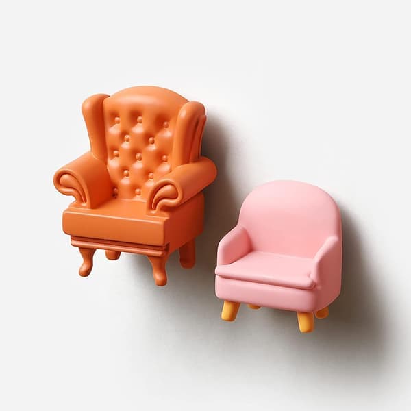 3D Sød Sofa Køleskabsmagnet - Magnetisk Mærkat 3D Design Fint Håndværk Solid Simuleret Sofa Køleskabsmagnet til Køleskab Bue