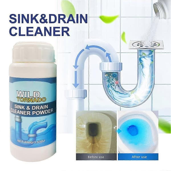 1-3x Snabb Avloppsrensare Varm Diskbänk Rör Muddring Bomb Toalett Snabb Skummande 100g ^| White 1pcs