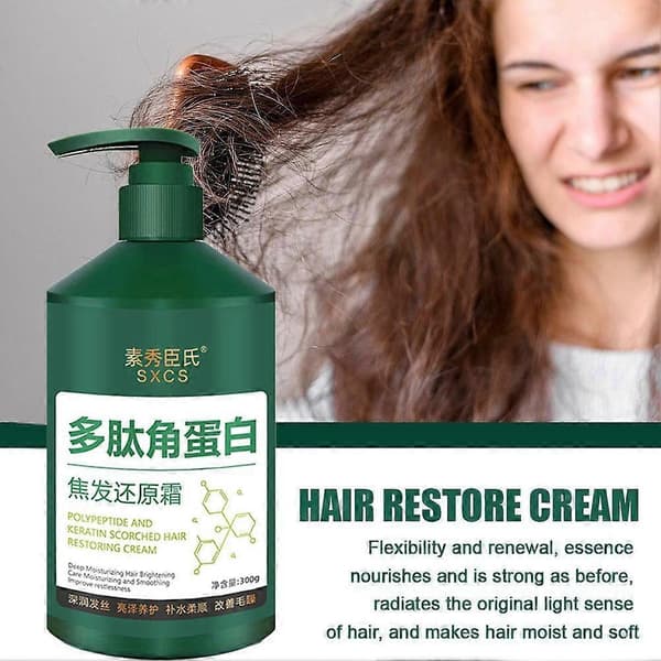Hårgjenopprettende krem Peptid Keratin Reparerer og pleier svidd hår