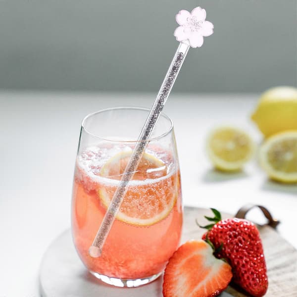 Glasrørepind til omrøring 1 stk. blomsterdesign mælk kaffe juice muddler
