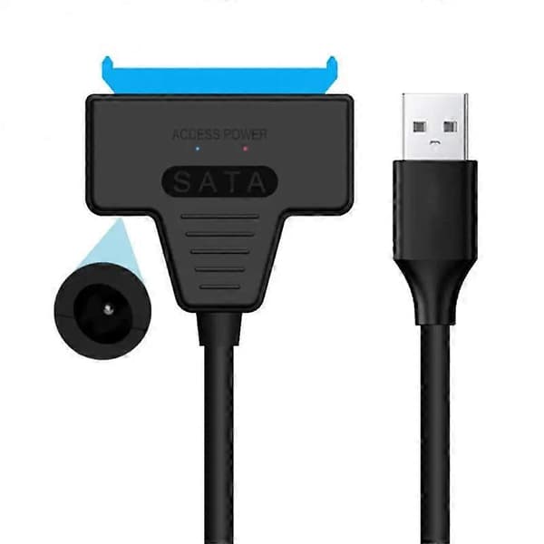 Sata till USB 3.0-adapterkabel stöder 22-stifts 2,5, 3,5 tums extern HDD SSD hårddisk datorkontakt passar hårddisk USB 3.0 Without DC