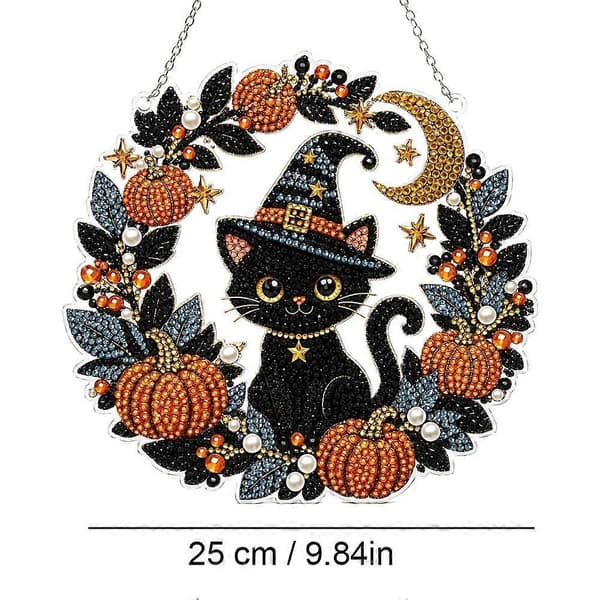 Halloween Veggdekorasjon Elegant Svart Akrylpynt For Høstdekor