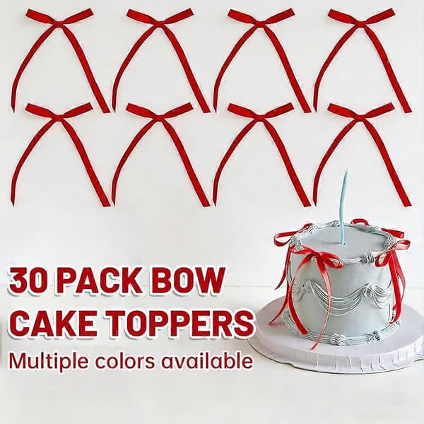 30 stk Kakestrikker Sløyfer Dekor 15cm DIY Dekor Polyester Bursdag Bryllup M8S6