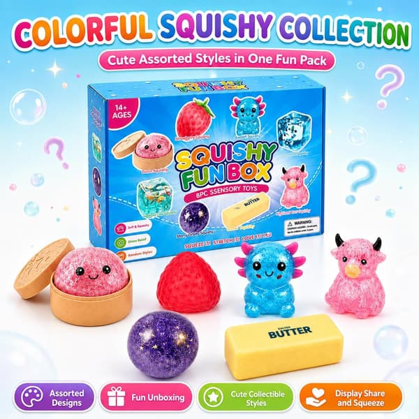 8 STK Squishy Box Overraskelsespakke Søt Variasjon Samleobjekter Mini Nyhet Sett Tilfeldige Stiler Skrivebordsdekorasjon Godtepose Festgaver til Voksne