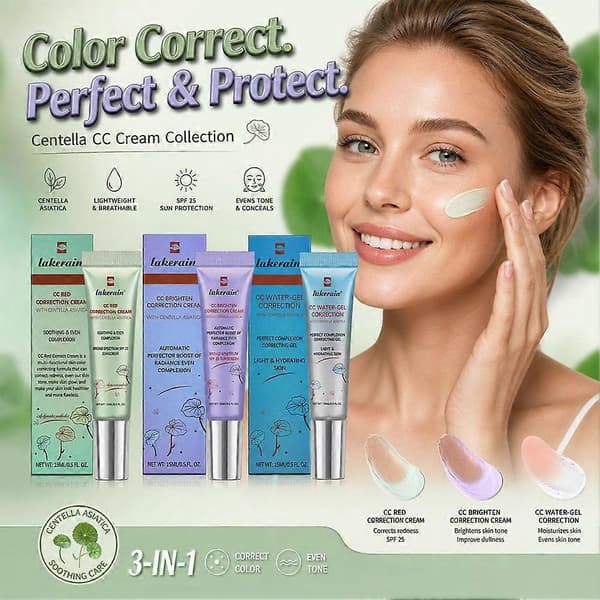 Centella Asiatica CC Cream til lysnende farvekorrektion - 15 ml #01 Red Correct