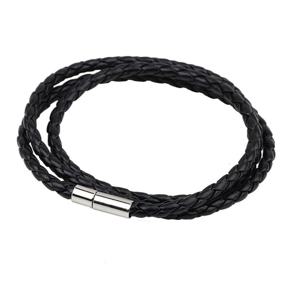 2-pak - Læderarmbånd - Sort læderarmbånd