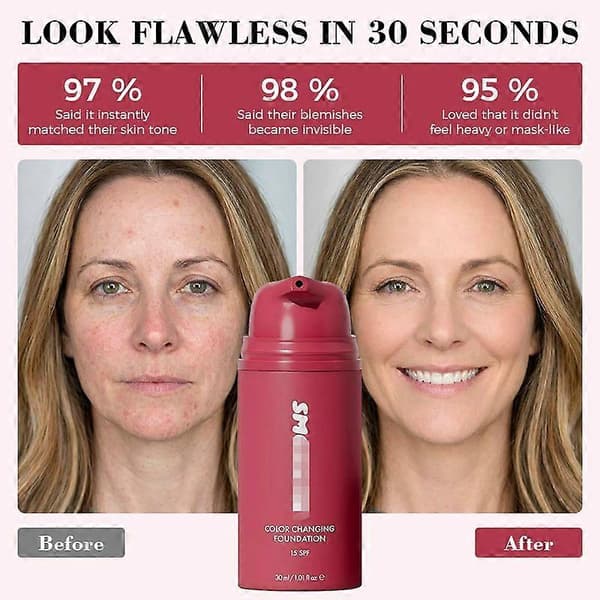 Smoo/che Farveskiftende Flydende Foundation 30ml